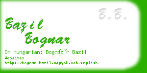 bazil bognar business card